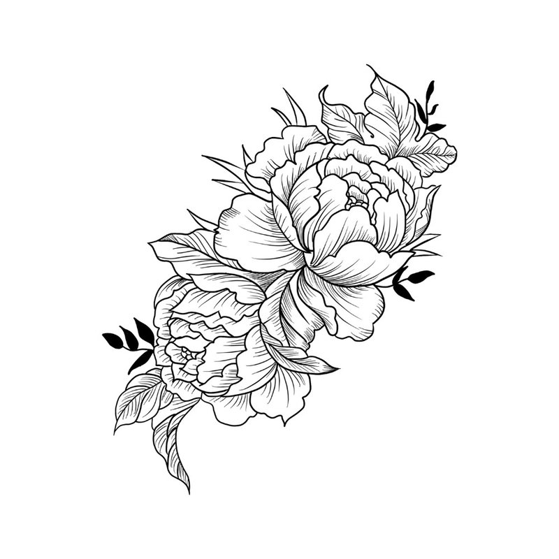 Peonies para sa tattoo