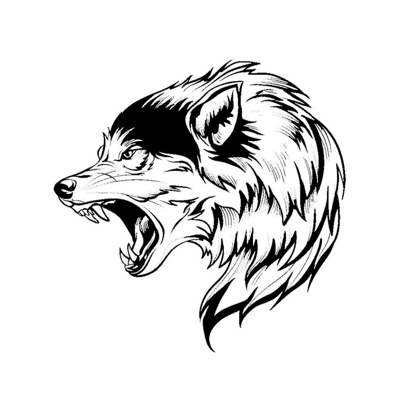 Wolf - Sketch para sa tattoo