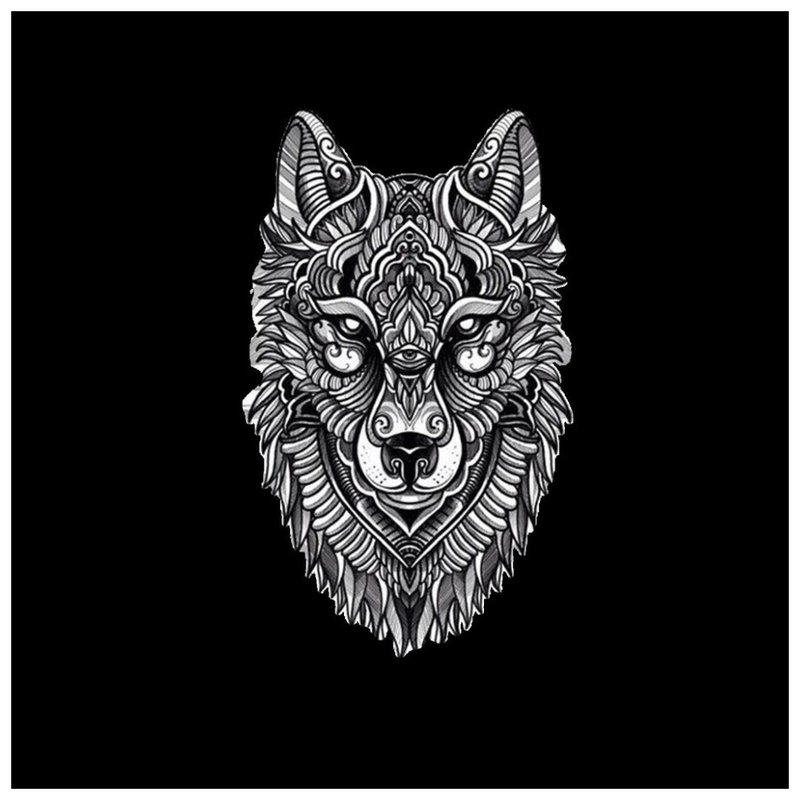 Sketch na tattoo ng Wolf