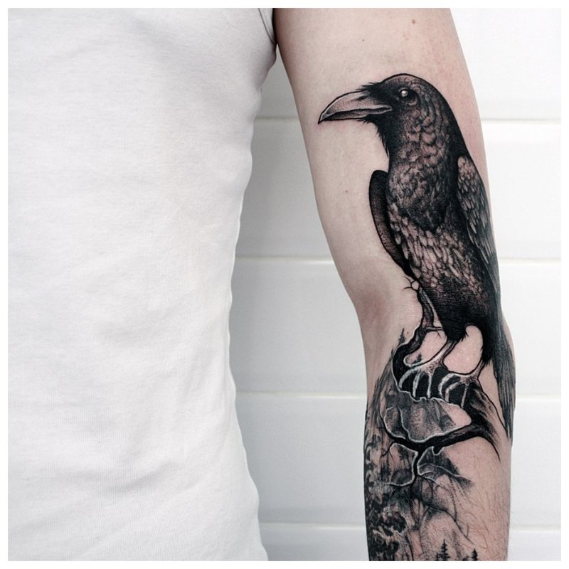 Mga tattoo ng bird forearm sa mga kalalakihan