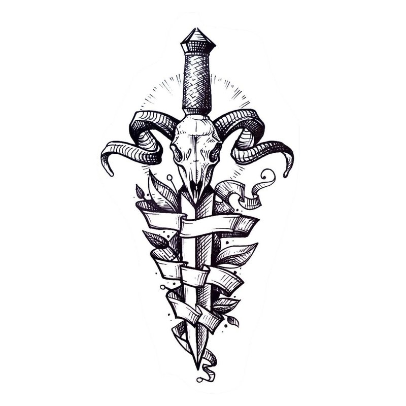 Dagger - tattoo sketch para sa isang lalaki