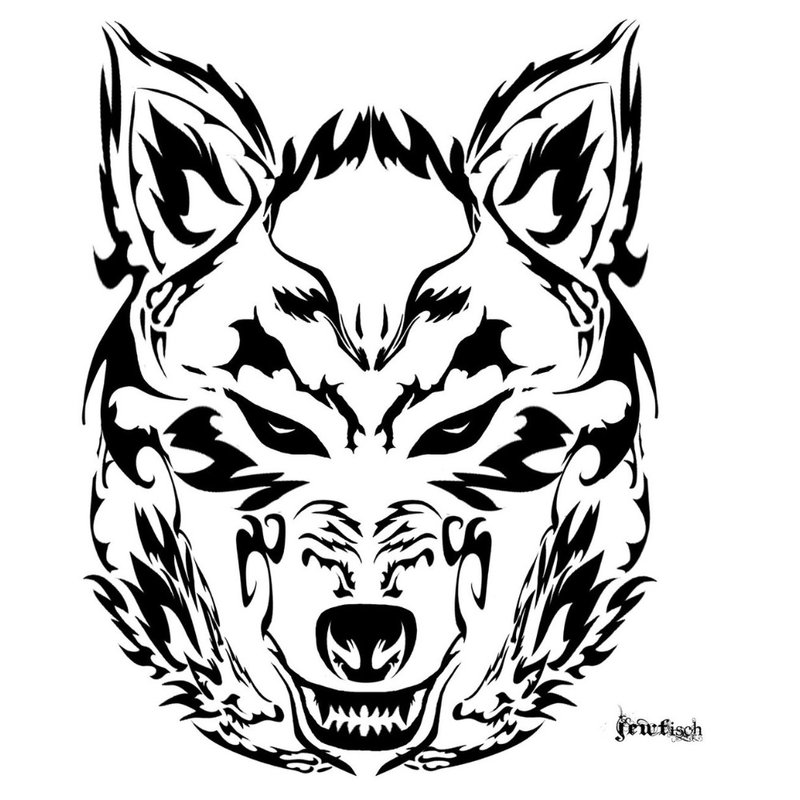 Esquisse de loup pour tatouage