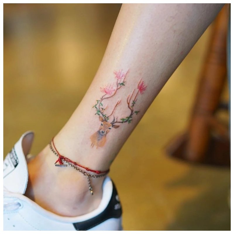 Deer Ankle Tattoo