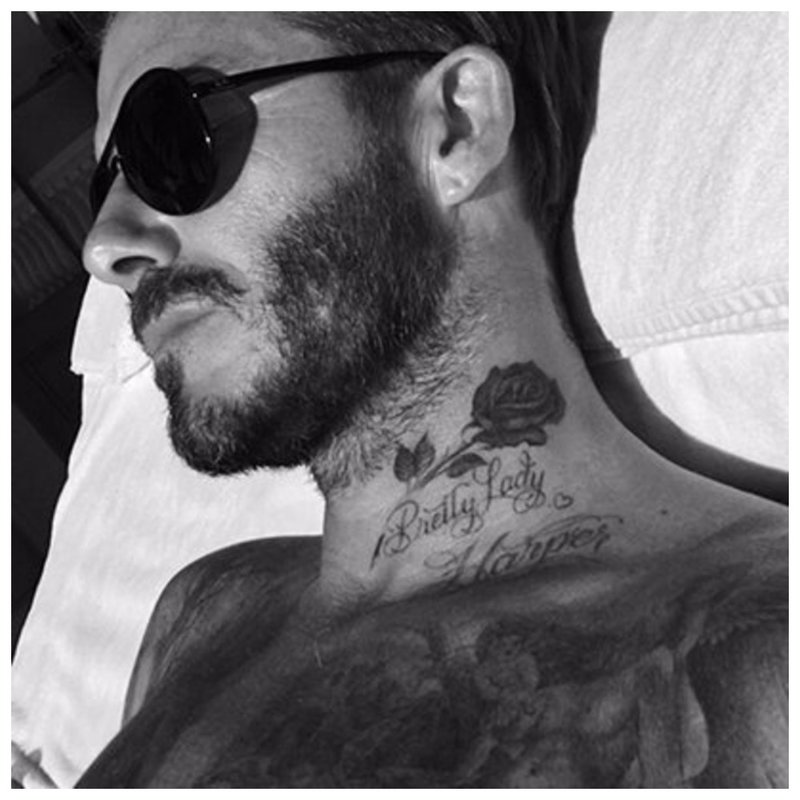 Ang tattoo ng leeg ni David Beckham